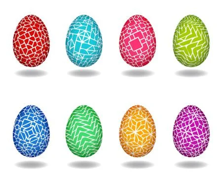 Set of art easter egg, vector Stock Illustration