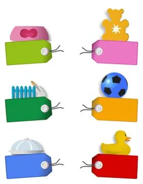 Set of article and price labels Stock Illustration