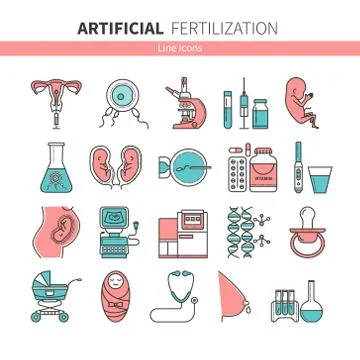 Set artificial fertilization Stock Illustration
