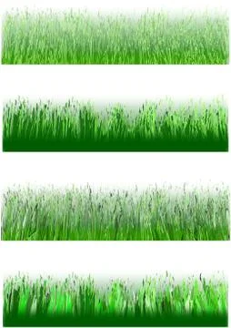 Set of artificial generated grass blocks Illustrazione stock
