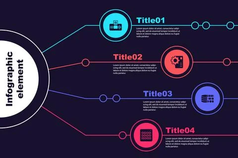 Set Artificial intelligence AI, Neural network, Binary code and . Business Stock Illustration