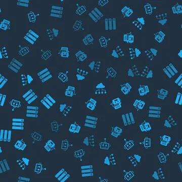 Set Artificial intelligence robot, Chat, Network cloud connection and Serve.. Illustrazione stock