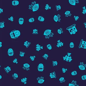 Set Artificial intelligence robot, Internet piracy, Computer vision and Earth Stock Illustration