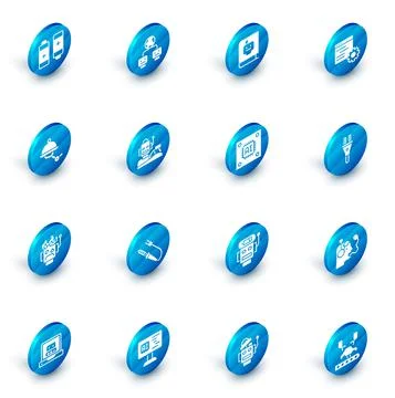 Set Artificial intelligence, User manual, Computer api interface, Waiter robot 스톡 일러스트