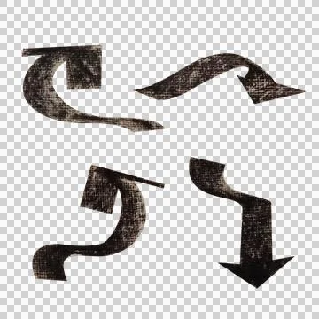 Set of artistic arrows in different directions, perfect for navigation Stock Illustration