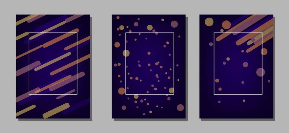 Set of artistic creative universal cards. Design for poster, card, invitation Stock Illustration