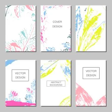 Set of artistic creative universal cards. Hand Drawn textures. Wedding Stock Illustration