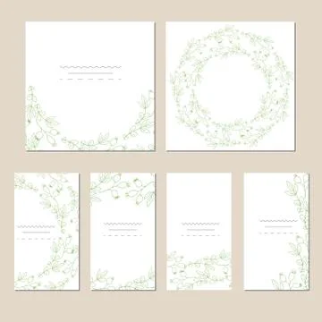 Set of artistic creative universal cards. Stock Illustration