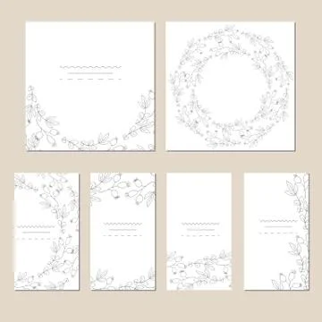 Set of artistic creative universal cards. Stock Illustration