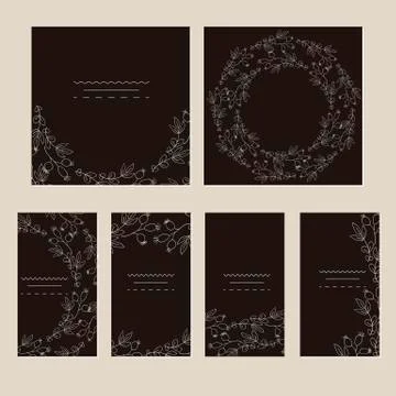 Set of artistic creative universal cards. Stock Illustration