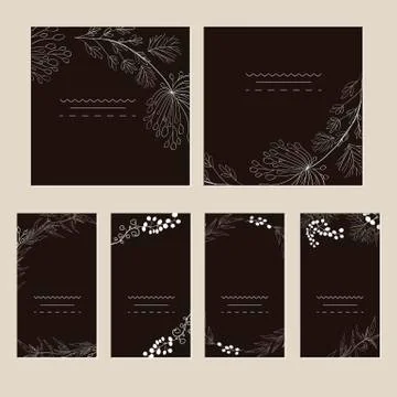 Set of artistic creative universal cards. Stock Illustration