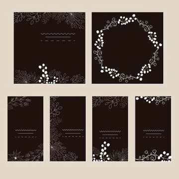 Set of artistic creative universal cards. Stock Illustration