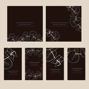 Set of artistic creative universal cards. Stock Illustration