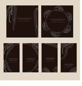 Set of artistic creative universal cards. Stock Illustration