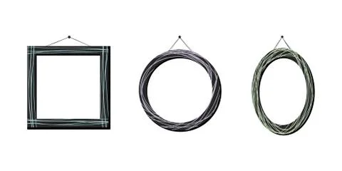 Set of artistic frames Stock Illustration