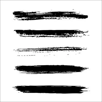 Set of artistic lines, brushes. Hand drawn grunge strokes Stock Illustration