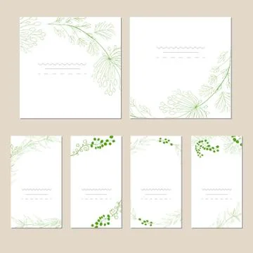 Set of artistic universal cards. Stock Illustration