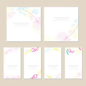 Set of artistic universal cards. Stock Illustration