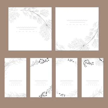 Set of artistic universal cards. Stock Illustration
