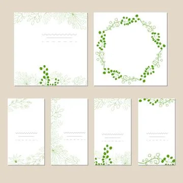Set of artistic universal cards. Stock Illustration
