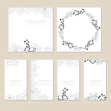 Set of artistic universal cards. Stock Illustration
