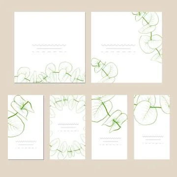 Set of artistic universal cards. Stock Illustration