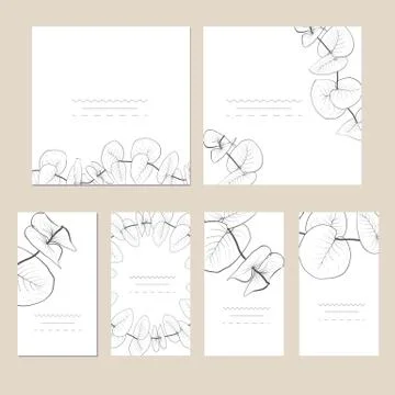 Set of artistic universal cards. Stock Illustration
