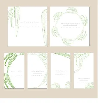 Set of artistic universal cards. Stock Illustration