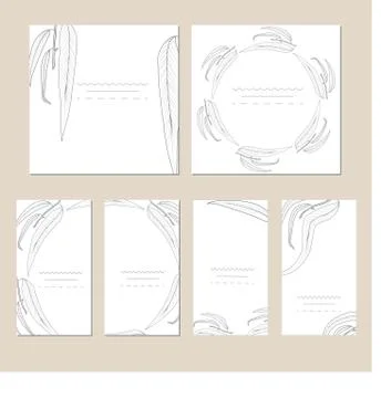 Set of artistic universal cards. Stock Illustration