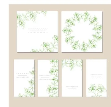 Set of artistic universal cards. Stock Illustration