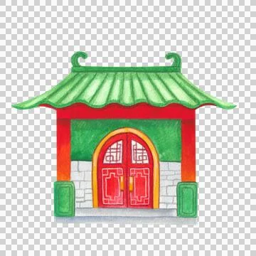 Set of Asian-inspired holiday elements. Asian culture and holiday design. Stock Illustration
