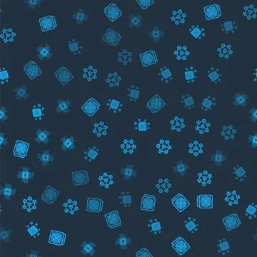 Set ASIC Miner, Blockchain technology, and Processor chip with dollar on Stockillustratie