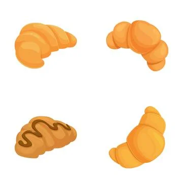Set of assorted croissants illustration Stock Illustration