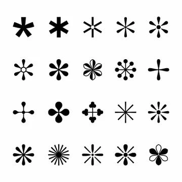 Set of asterisks Stock Illustration