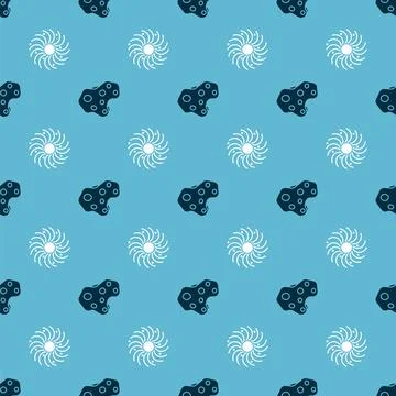 Set Asteroid and Black hole on seamless pattern. Vector 스톡 일러스트