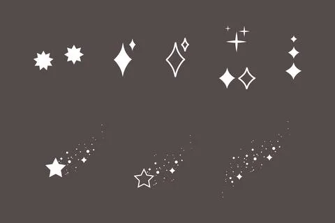 A set of astrological abstract elements such as the moon, month, stars. Stock Illustration