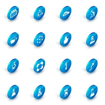 Set Atom, CO2 emissions in cloud, Microscope, Test tube, Molecule, Alcohol or 스톡 일러스트