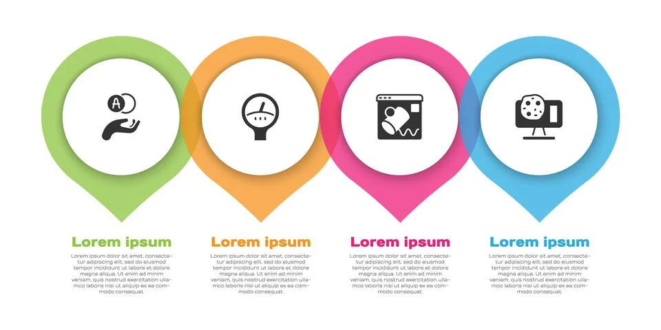 Set Atom, Gauge scale, Data visualisation and Genetic engineering. Business 스톡 일러스트
