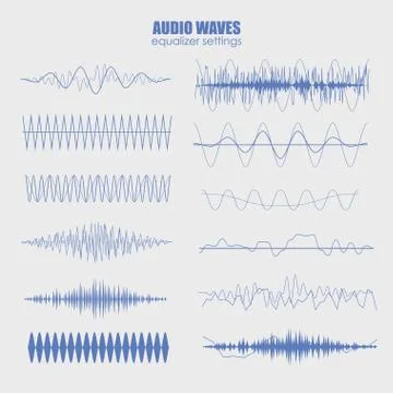 Set audio equalizer technology, pulse musical. Audio equalizer sound wave Stock-Illustration