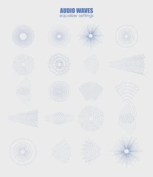 Set audio equalizer technology, pulse musical. Audio equalizer sound wave Stock Illustration