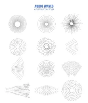Set audio equalizer technology, pulse musical.  Stock Illustration