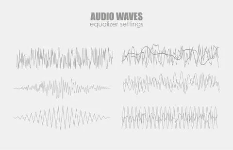 Set audio equalizer technology, pulse musical. Audio equalizer sound wave Stock Illustration