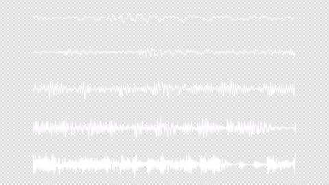Set of Audio wave spectrum animation,  digital sound wave equalizer. Stock Footage 296935535