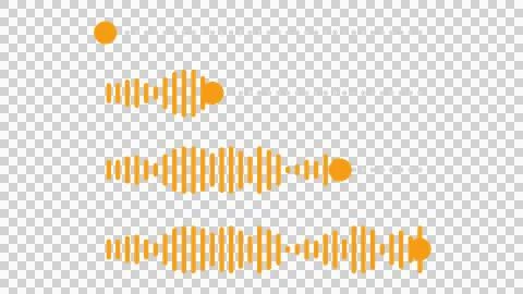 Set of audio waveform progress bars on a transparent background. Illustrazione stock