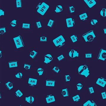 Set Augmented reality AR, 3d modeling, and Virtual glasses on seamless pattern イラスト素材