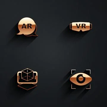 Set Augmented reality AR, Virtual glasses, 3d modeling and Big brother Stock Illustration