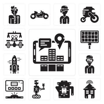 Set of Augmented reality, Smart house, Kettle, Robot, Hologram, Oculus rift,  Illustrazione stock gratuita