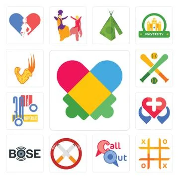 Set of autism, tic tac toe, callout, non smoking, bose, healt, 30th anniversa Illustrazione stock gratuita