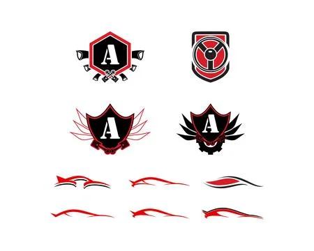 Set of Auto car Logo Template Stock Illustration