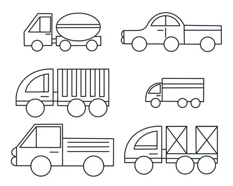 Set of auto in doodle style child illustration. Ilustración de archivo